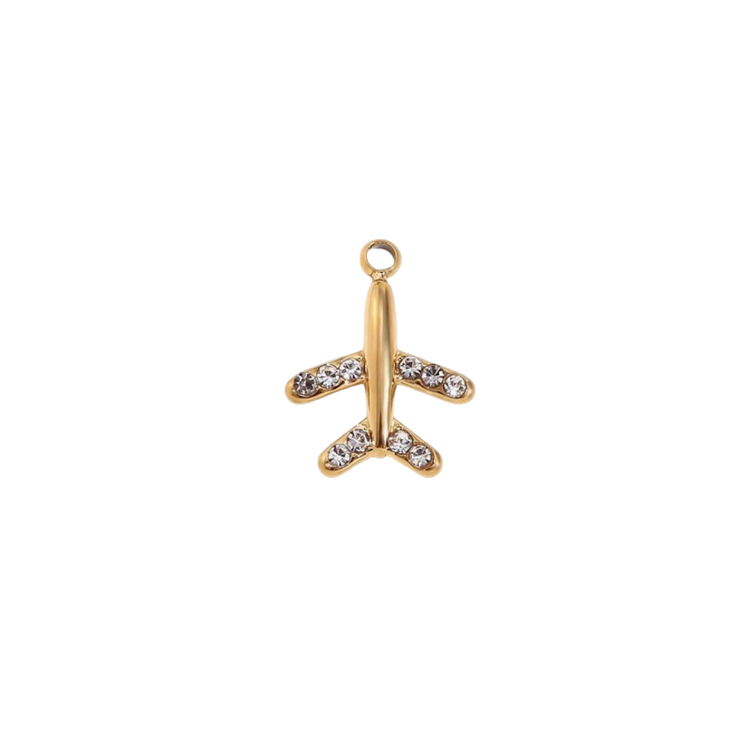 Mini CZ Airplane Charm