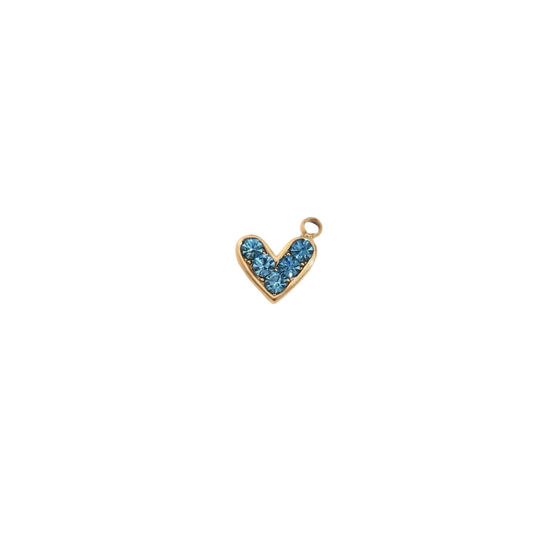 Mini Blue CZ Heart Mini Blue CZ Heart | Charms by Andie