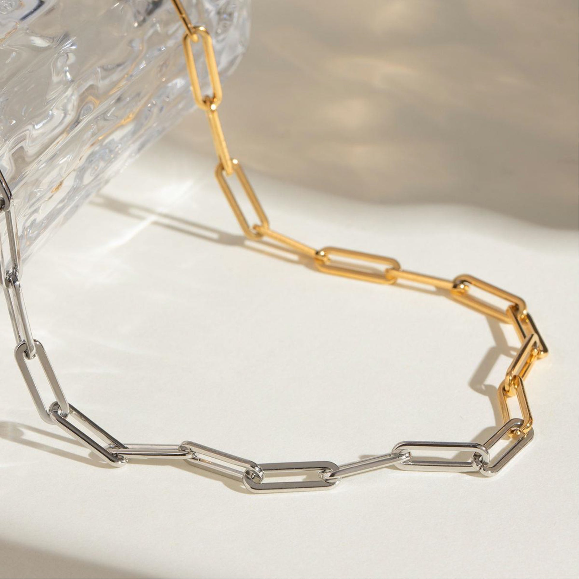 Mixed Metals Paperclip Necklace
