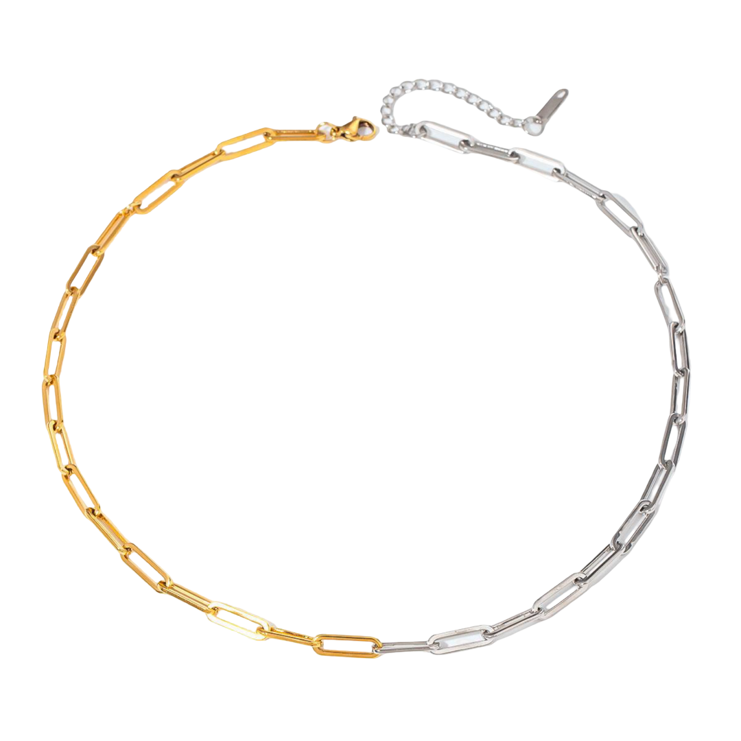 Mixed Metals Paperclip Necklace