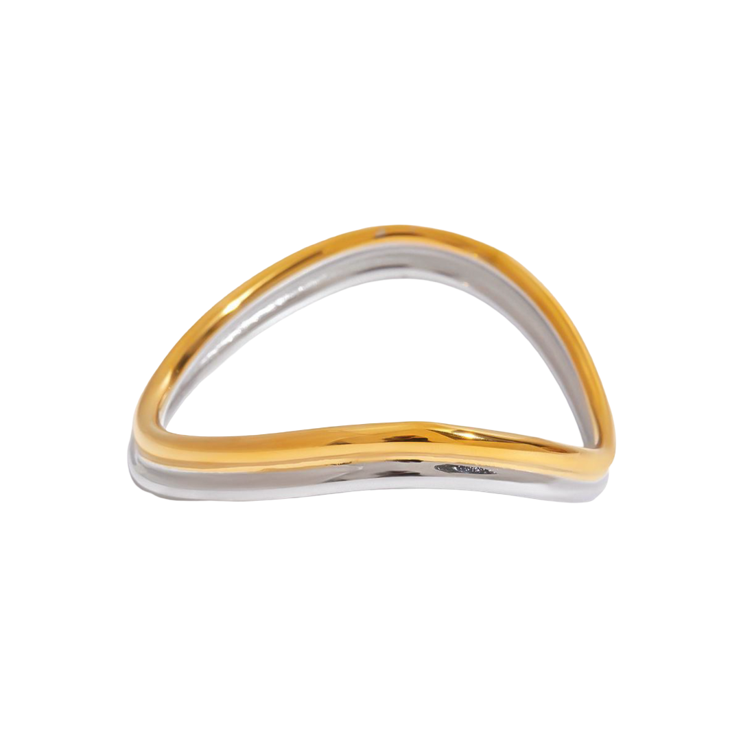 Mix Metals Wave Bangle Bracelet