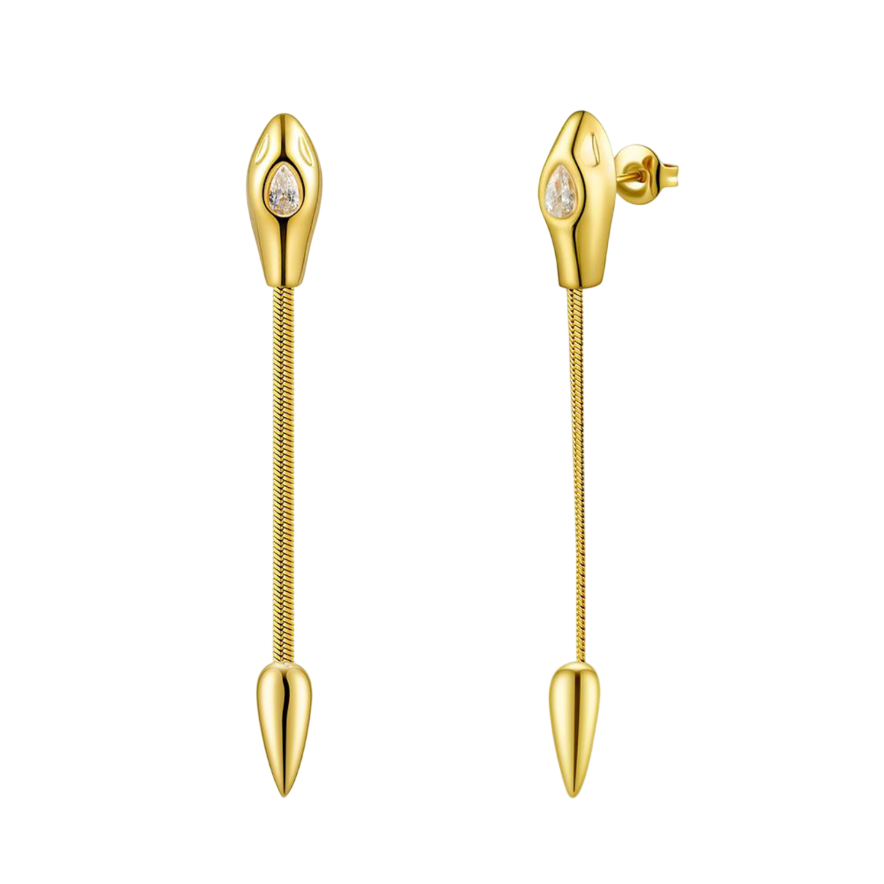 Snake Head Dangle Earrings