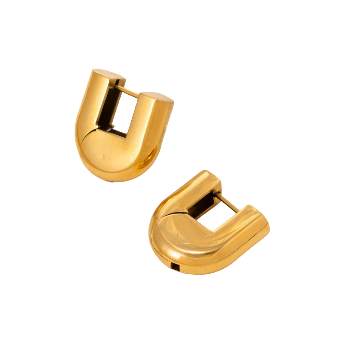 Chunky Designer Hinged Hoop Earrings Waterproof, Sweatproof, Anti-Tarnish Earrings Charms by Andie