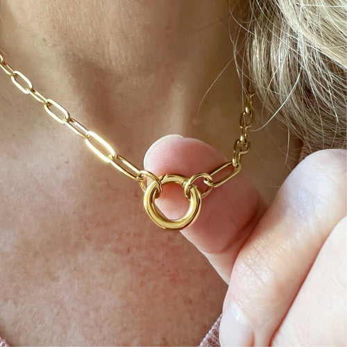14K Gold chain charm necklace holder Waterproof Sweatproof Anti-Tarnish Necklace Charms by Andie