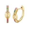 Colorful Link Chain Huggies Earring | Waterproof Sweatproof, Anti-Tarnish Earrings Charms by Andie