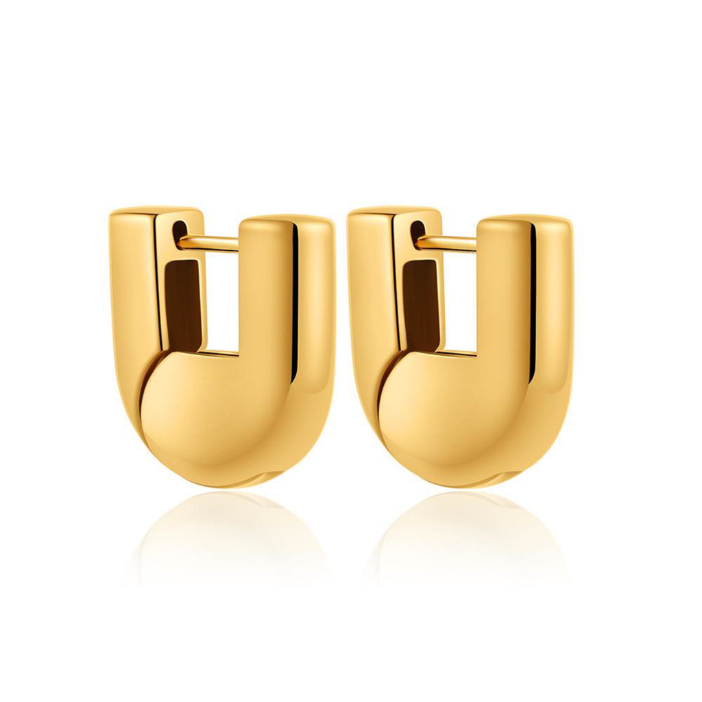 Chunky Designer Hinged Hoop Earrings Waterproof, Sweatproof, Anti-Tarnish Earrings Charms by Andie