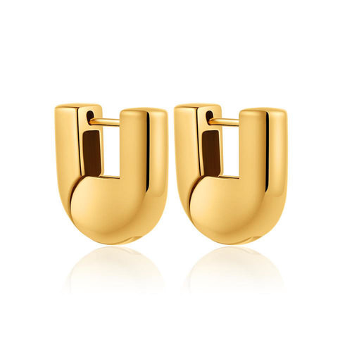 Chunky Designer Hinged Hoop Earrings Waterproof, Sweatproof, Anti-Tarnish Earrings Charms by Andie