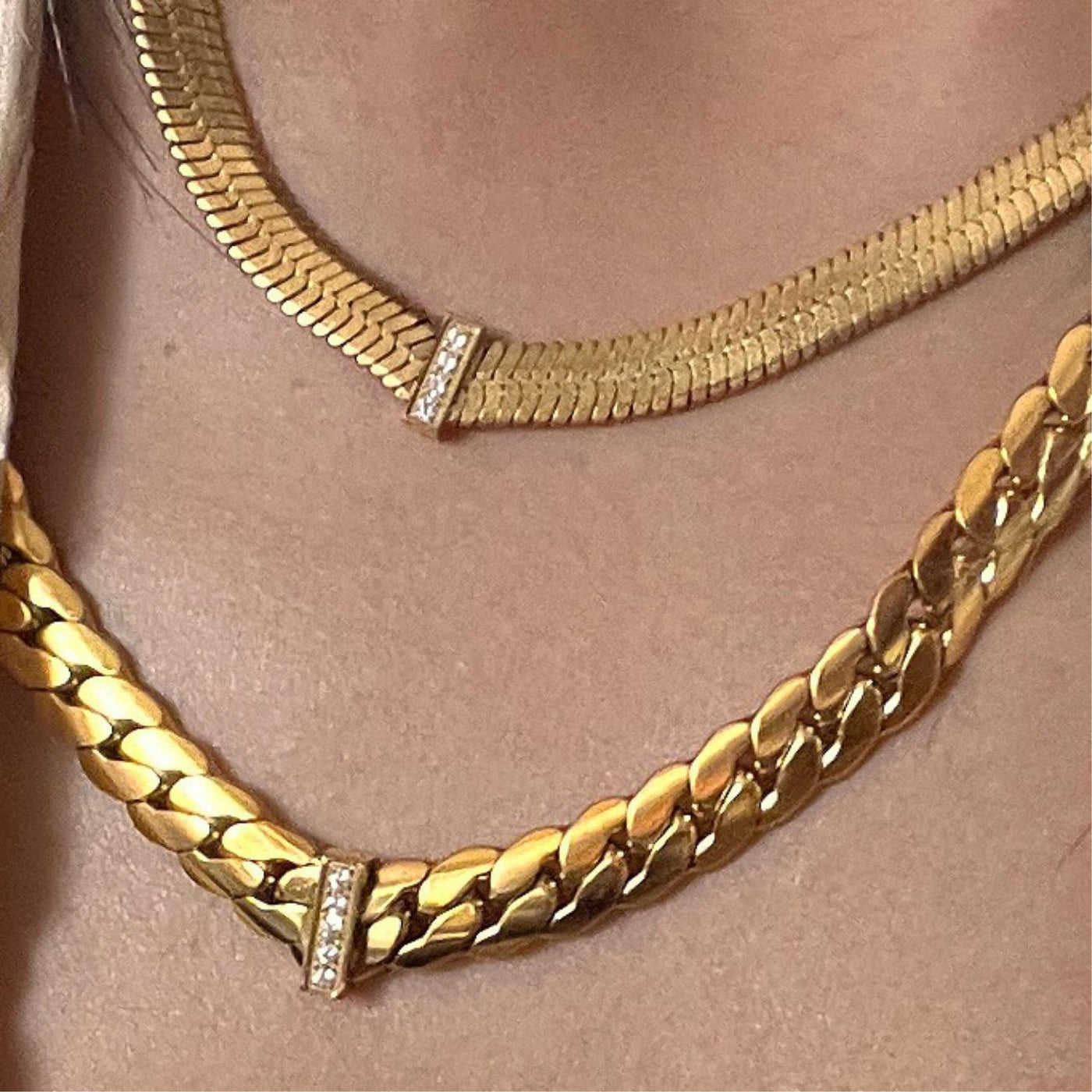 Bold link chain statement necklace -Waterproof, Sweatproof, Anti-Tarnish Necklace Charms by Andie