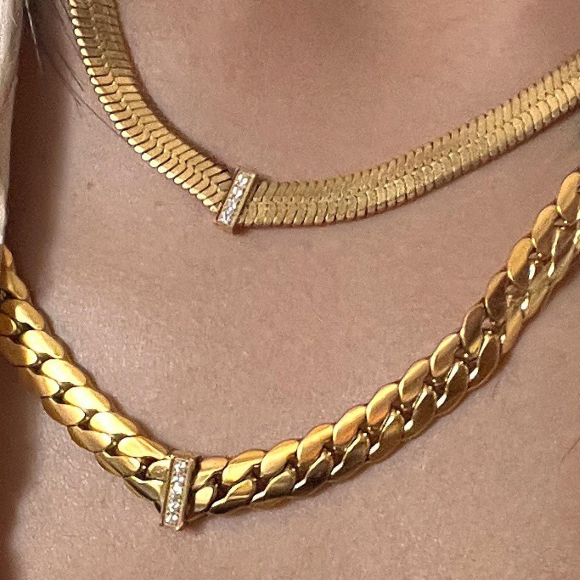Bold link chain statement necklace -Waterproof, Sweatproof, Anti-Tarnish Necklace Charms by Andie