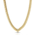 Gold chain necklace with CZ's Waterproof Sweatproof Anti Tarnish Charms by Andie