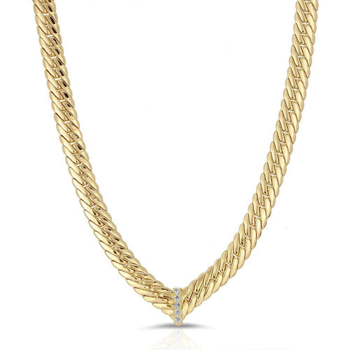 Gold chain necklace with CZ's Waterproof Sweatproof Anti Tarnish Charms by Andie