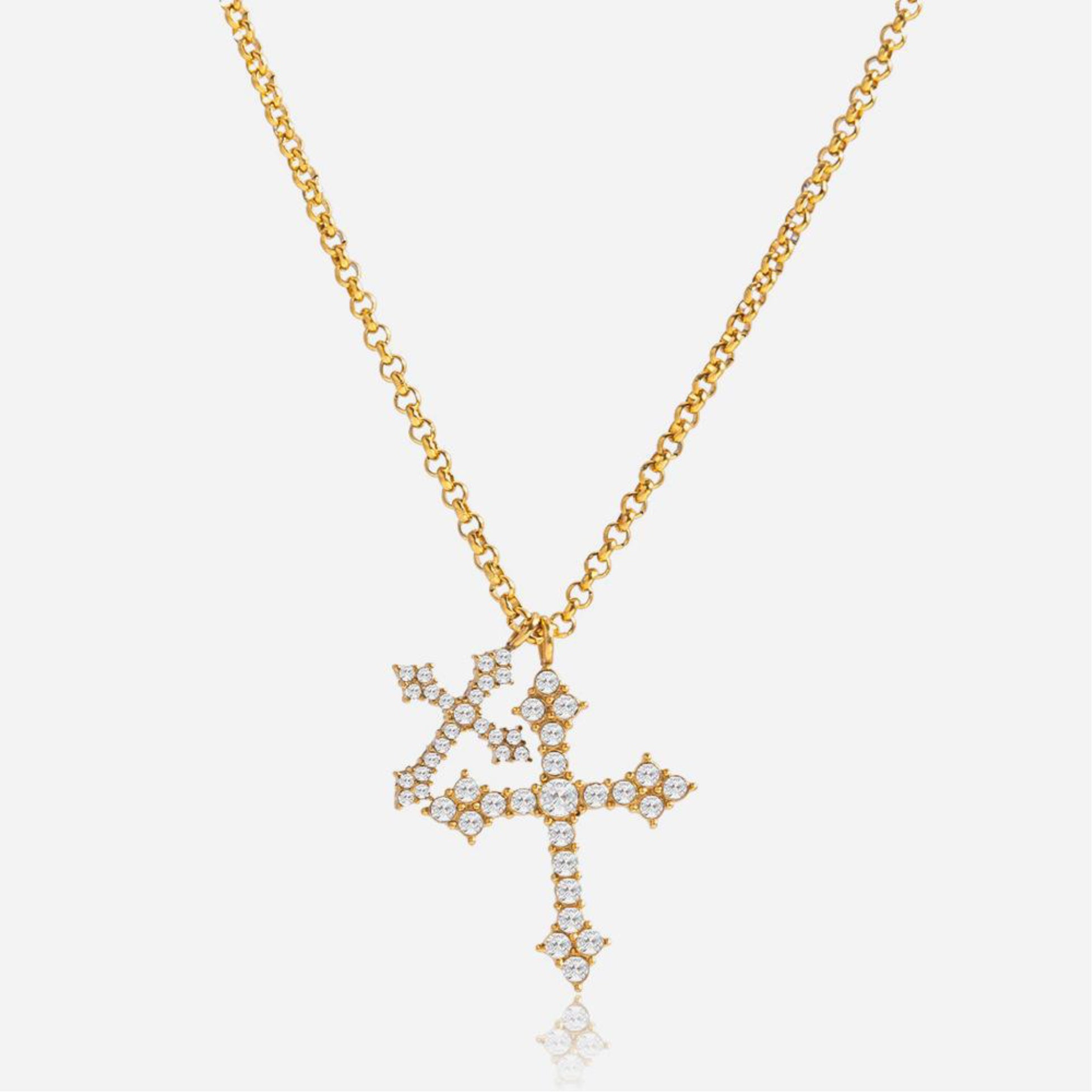 Double Cross Diamond Necklace – Charms by Andie