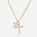 Waterproof Gold Double Cross Diamond Necklace |Sweatproof, Anti-Tarnish Charms by Andie Cross Necklace