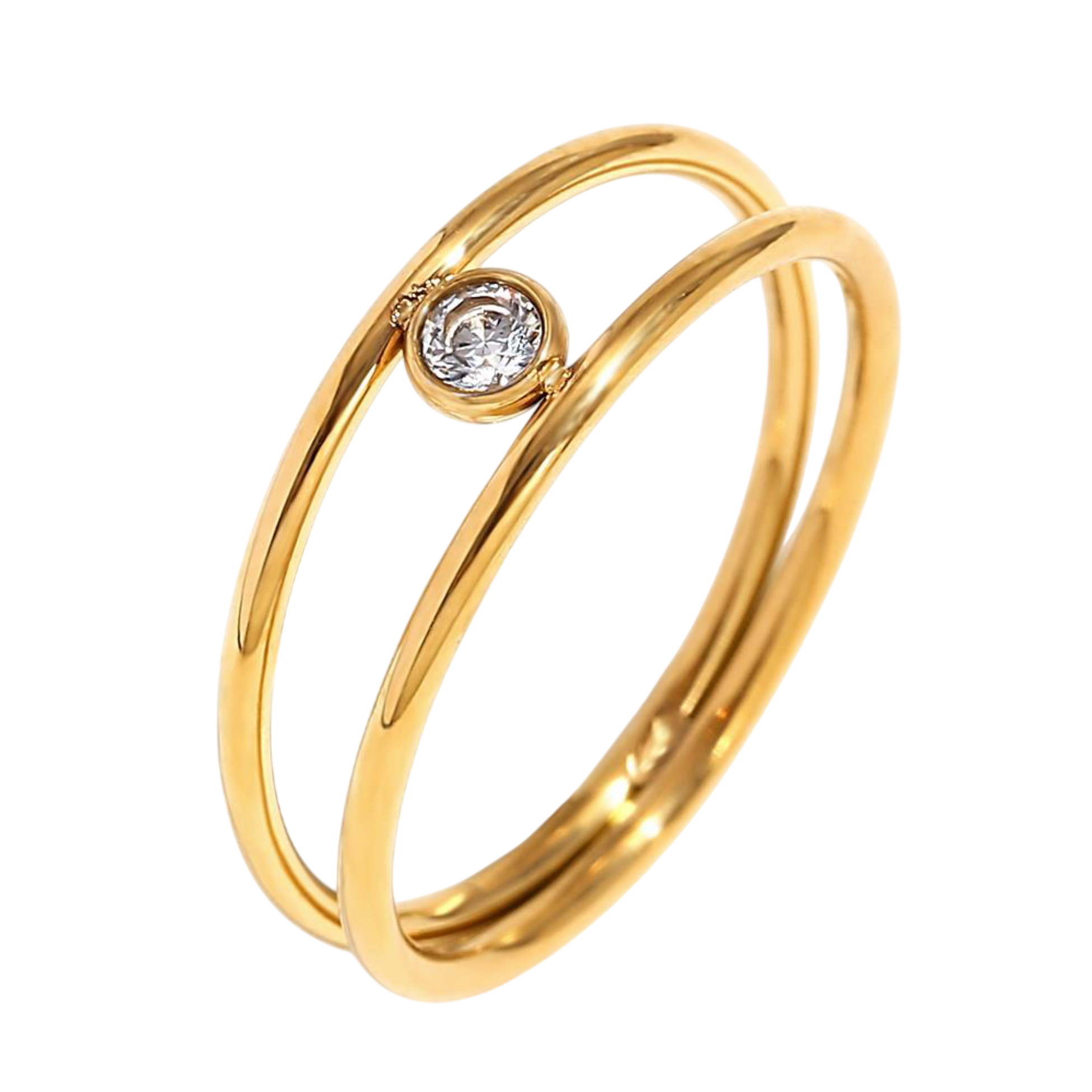 Double Layer Diamond Pinky Ring
