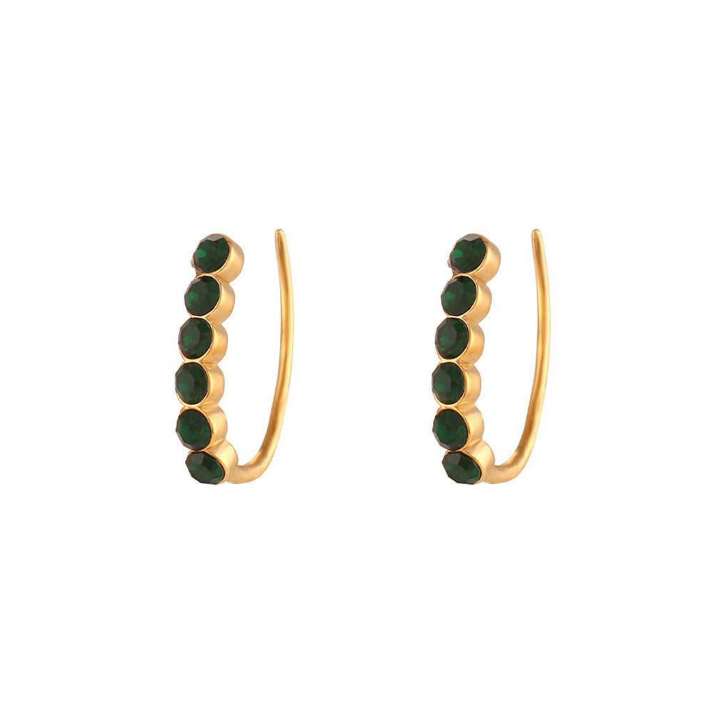European Emerald Green Fish hook Earrings Waterproof Sweatproof Anti-Tarnish Earrings Charms by Andie