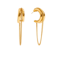 Gold hoop earrings with chain details Waterproof Sweatproof, Anti-Tarnish Earrings Charms by Andie