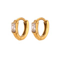 Gold hoop earrings with clear gemstones Waterproof, Sweatproof Anti-Tarnish workout in them Earrings Charms by Andie
