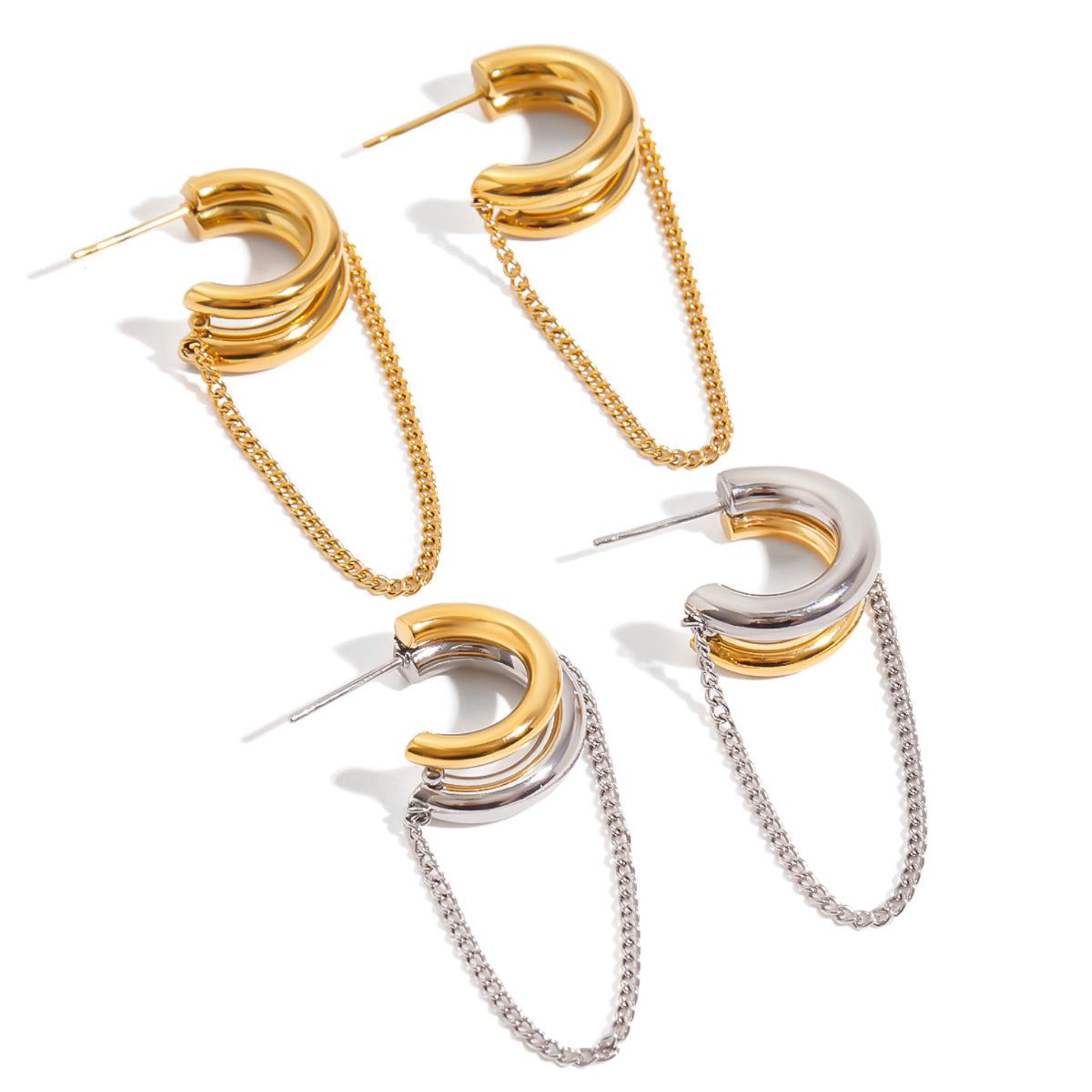 Waterproof, Sweatproof, Anti-Tarnish Chain Earrings Charms by Andie