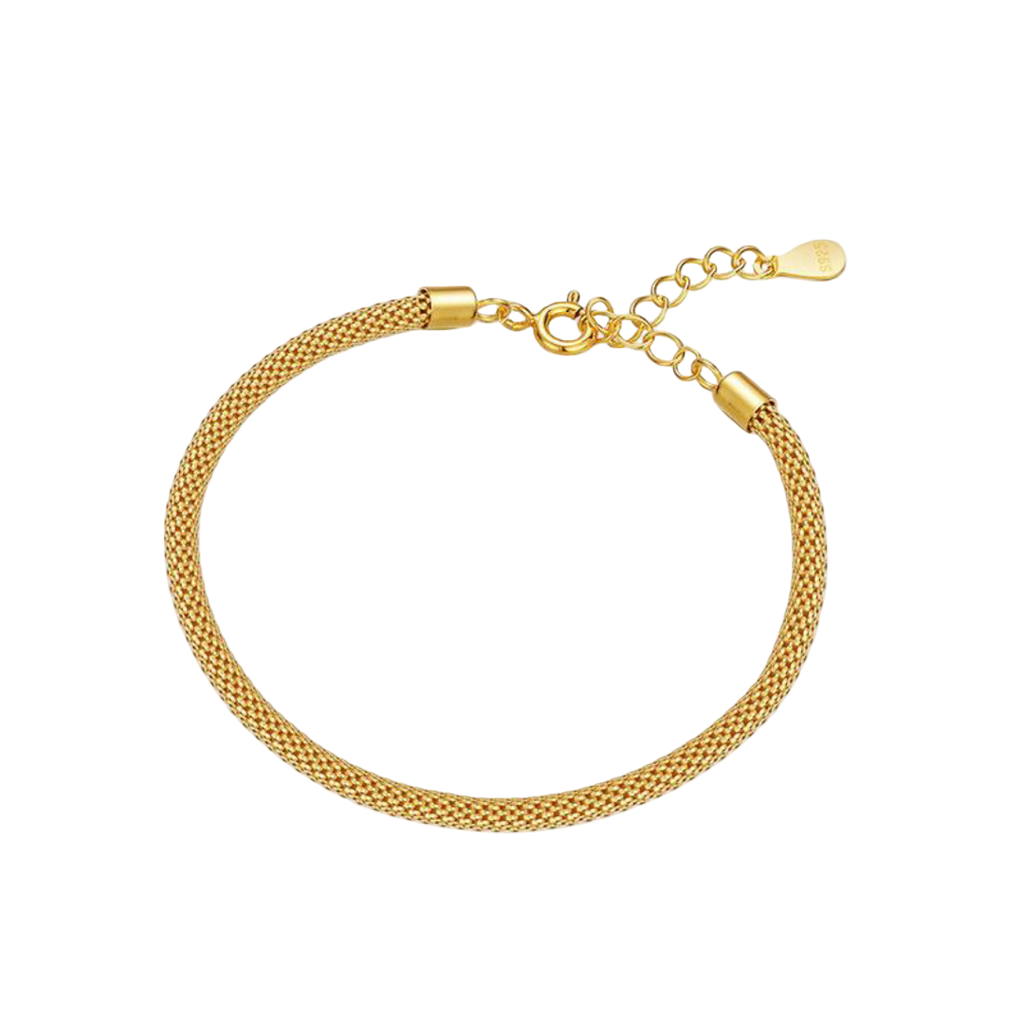 Gold Mesh Net Chain Bracelet | Waterproof Sweatproof Anti Tarnish Bracelet Charms by Andie