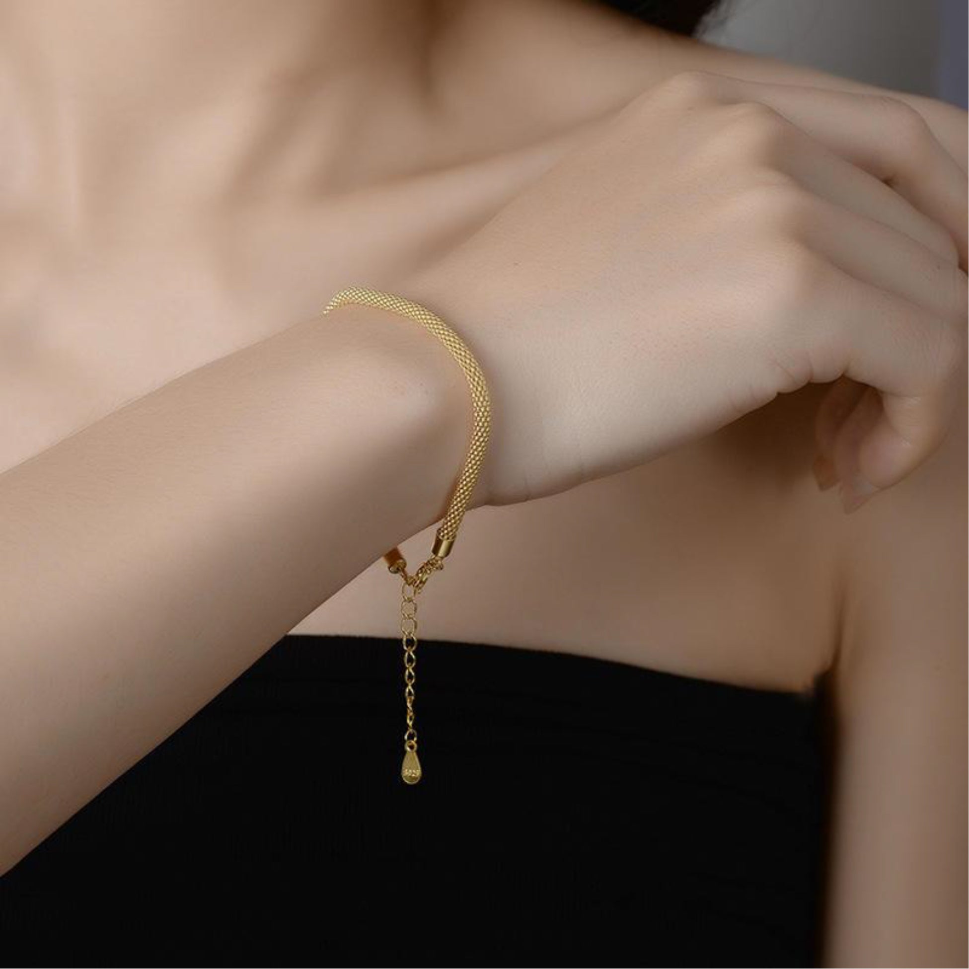 Gold Mesh Net Chain Bracelet