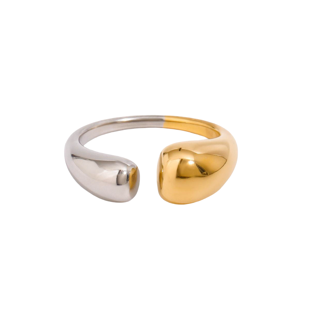 Two-toned gold and silver waterproof ring sweatproof ring Anti Tarnish ring Charms by Andie