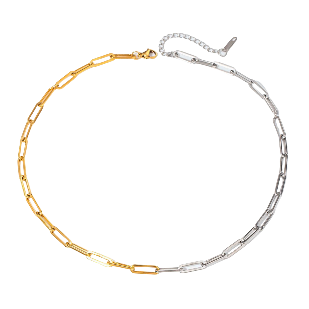 Mixed Metals Paperclip Necklace Waterproof Sweatproof Anti Tarnish Paperclip Necklace Charms by Andie
