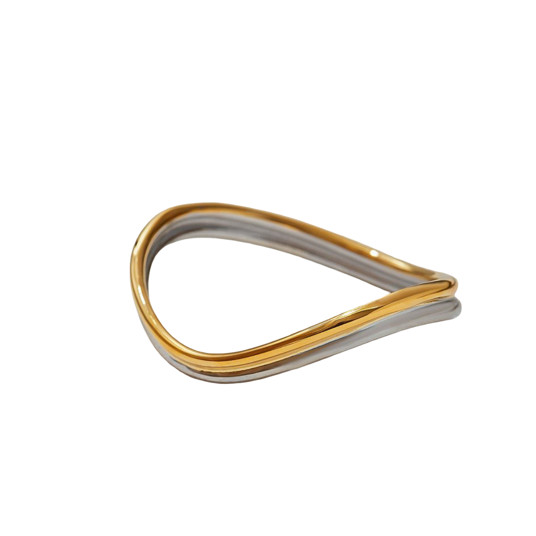 Mix Metals Wave Bangle Bracelet | Charms by Andie