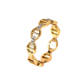 Gold Coffee Bean Pig Nosed Paved CZ Ring