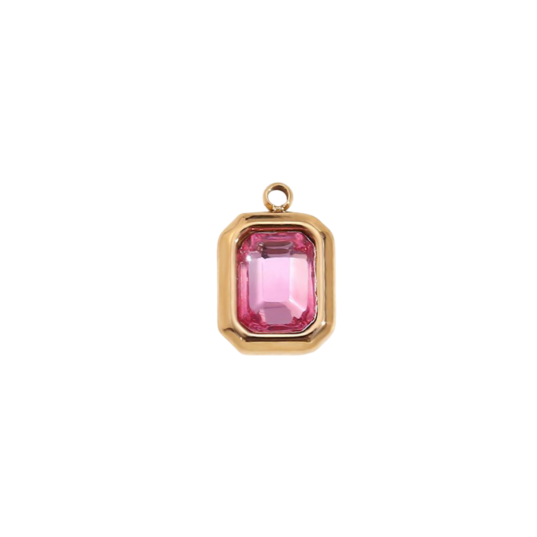 Pink Square CZ Charm  | Charms by Andie