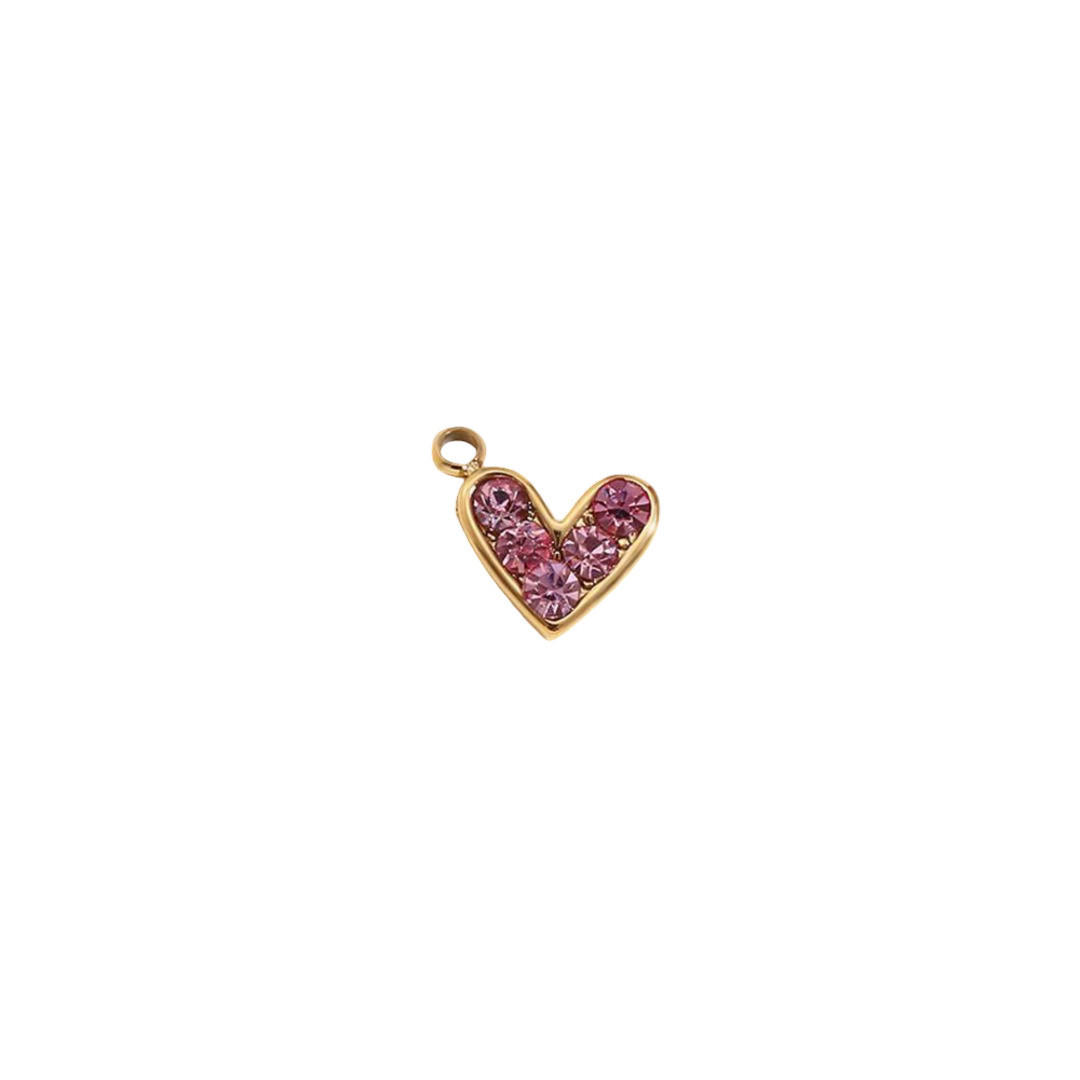 Mini Pink CZ Heart Mini Pink CZ Heart| Charms by Andie