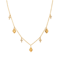 Gold Sacred heart and cross Necklace Waterproof, Sweatproof, Anti-Tarnish Necklace Charms by Andie