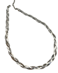 Silver braided herringbone chain Waterproof Necklace Sweatproof Necklace Anti-Tarnish Necklace Charms by Andie