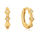 Gold hoop earrings with diamond accents Waterproof, Sweatproof, Anti-Tarnish Huggies Earrings Charms by Andie