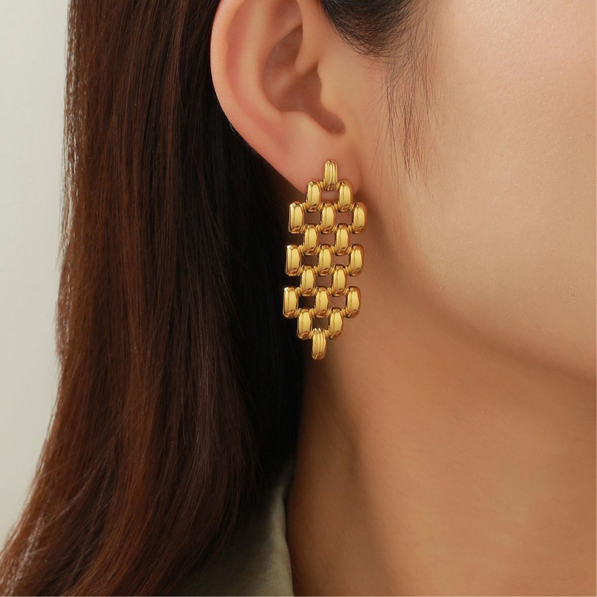 Gold Stud Earrings Waterproof Sweatproof Anti Tarnish Jewelry Charms by Andie
