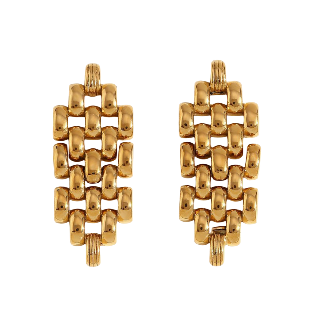 Gold Watchband Earrings Waterproof Sweatproof Anti Tarnish Jewelry Charms by Andie